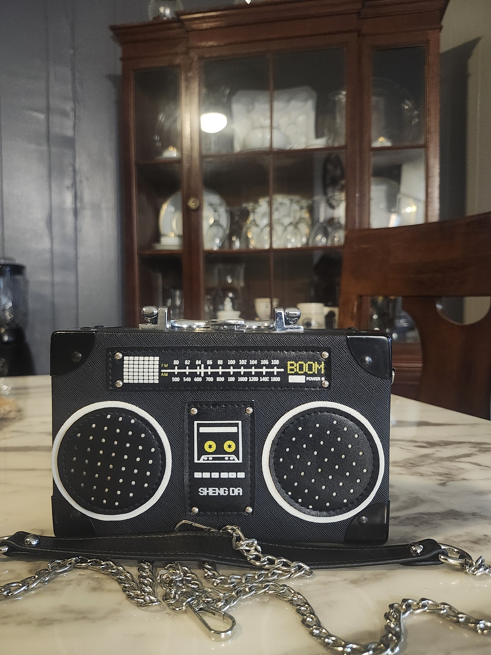 Black Raido/ Boom Box Handbag - Retro Radio Style